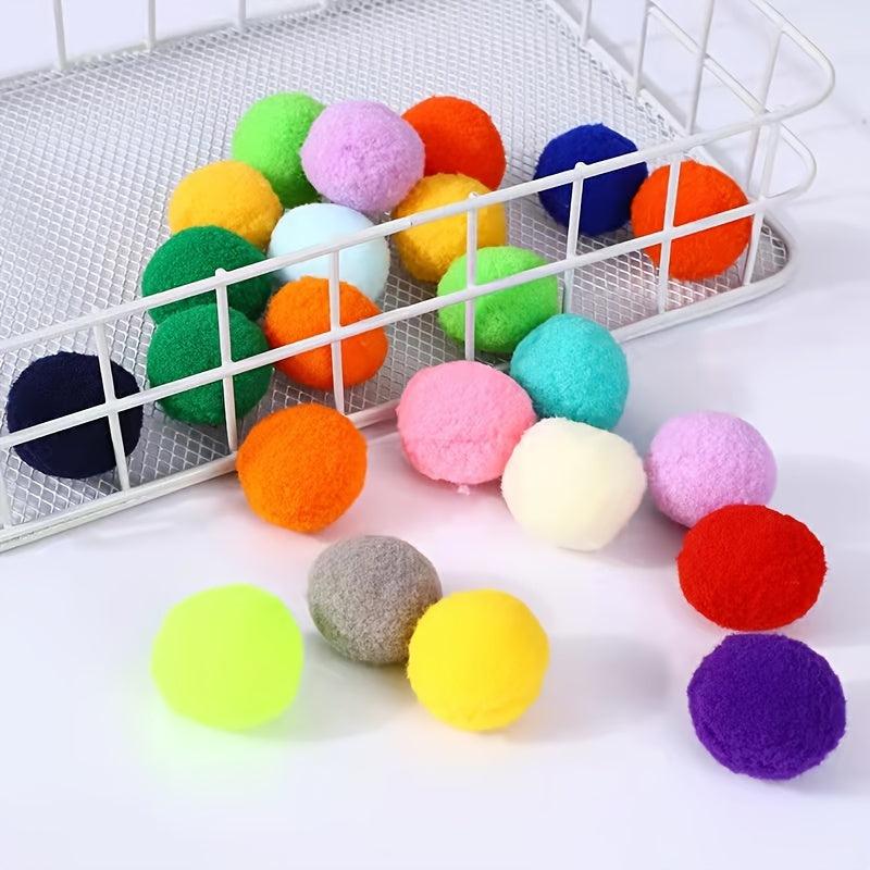 Stretchy Plush Ball Pom Toys for Dogs and Cats - 50-100pcs
