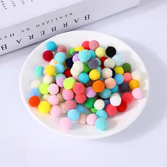 Stretchy Plush Ball Pom Toys for Dogs and Cats - 50-100pcs