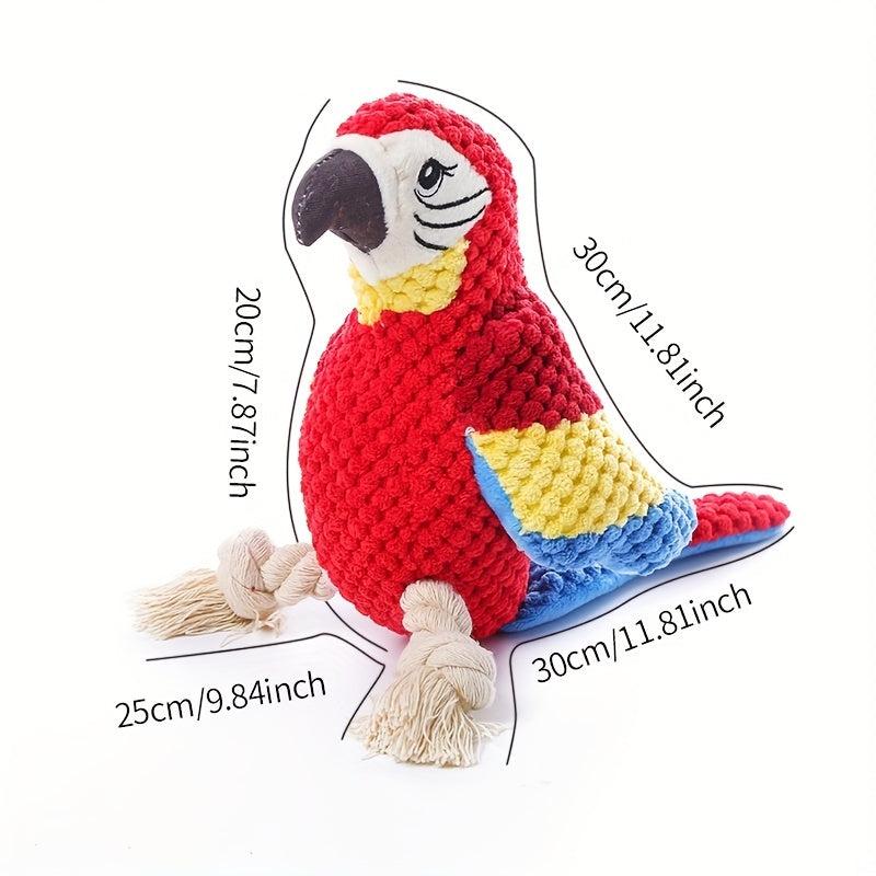 Interactive Parrot Dog Plush Toy Fun Chew Toy