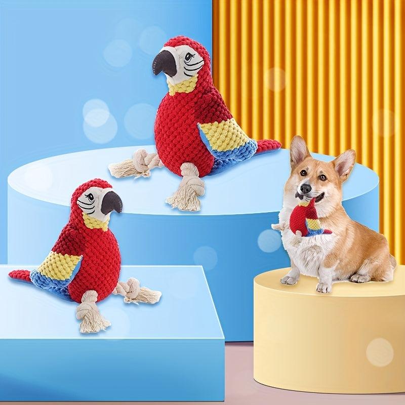 Interactive Parrot Dog Plush Toy Fun Chew Toy