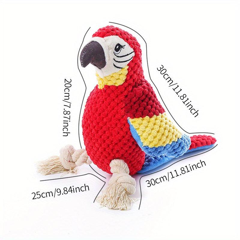 Interactive Parrot Dog Plush Toy Fun Chew Toy