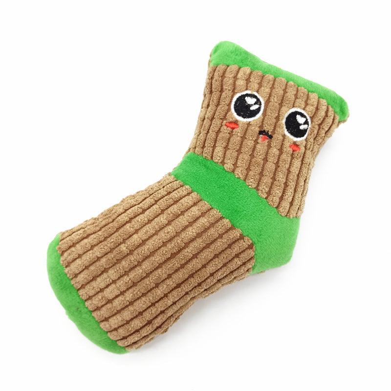 Squeaky Plush Chew Toys For Dogs Cotton Animals Dog Toys Sock Shape