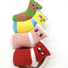 Squeaky Plush Chew Toys For Dogs Cotton Animals Dog Toys Sock Shape