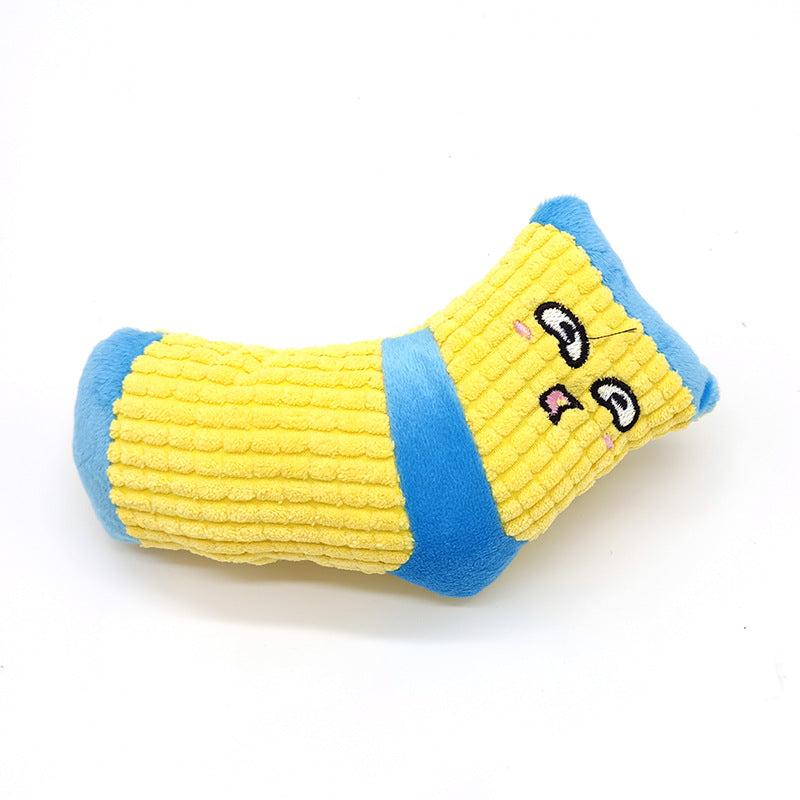 Squeaky Plush Chew Toys For Dogs Cotton Animals Dog Toys Sock Shape