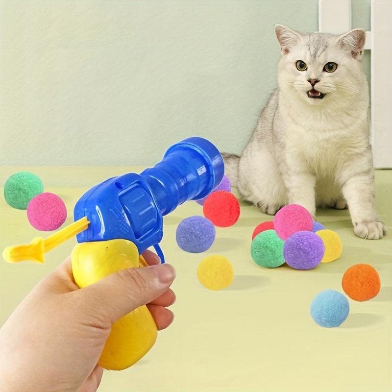 Interactive Launch Training Cat Toys Creative Kittens Mini Pompoms Games