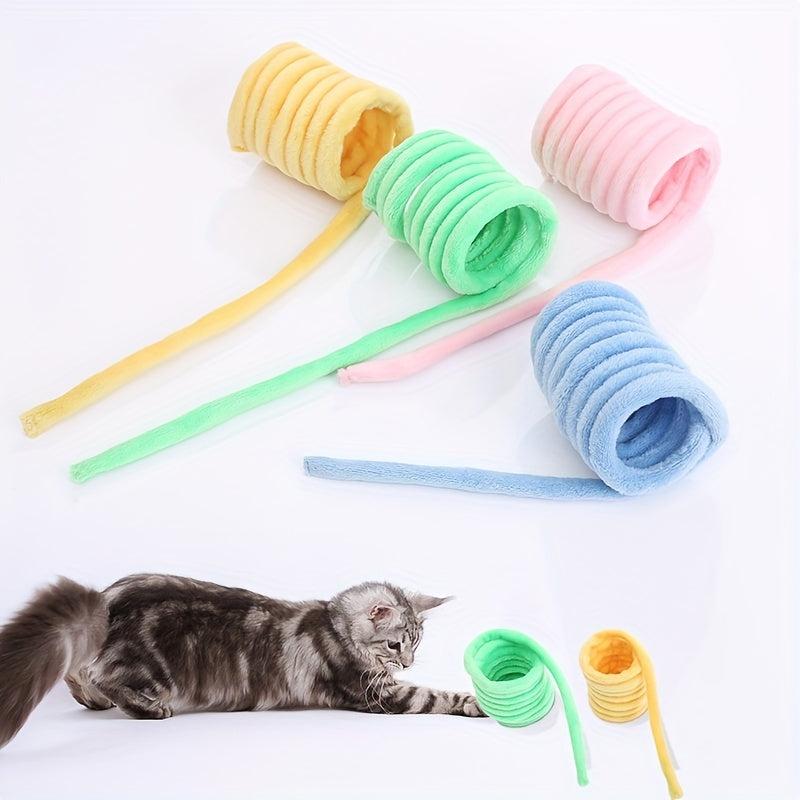 2pcs Colorful Interactive Cat Toy Plush Material for Endless Fun