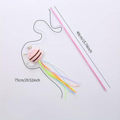 Interactive Cat Teaser Toy Stick with Plush Bee and Tassel
