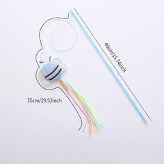 Interactive Cat Teaser Toy Stick with Plush Bee and Tassel