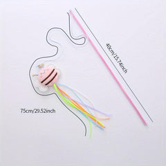 Interactive Cat Teaser Toy Stick with Plush Bee and Tassel