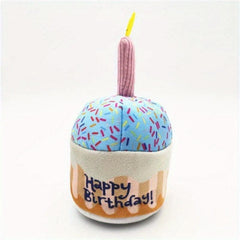 Dog Birthday Squeaky Plush Toy Cake Shape Dog Toys