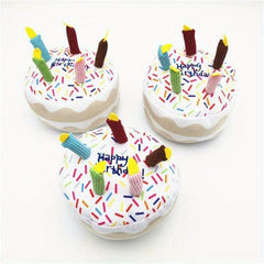 Dog Birthday Squeaky Plush Toy Cake Shape Dog Toys