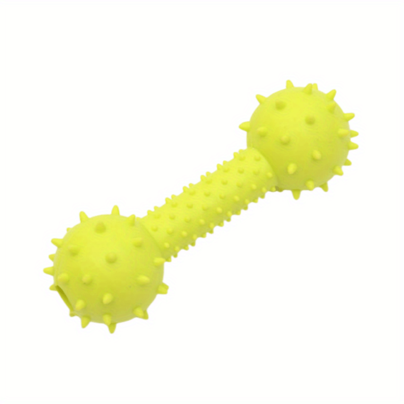 Squeaky Dumbbell Dog Chew Toy for Teeth Grinding & Playful Exercise