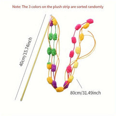 Interactive Rainbow Cat Teasing Stick Plush Toy