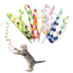Interactive Rainbow Cat Teasing Stick Plush Toy