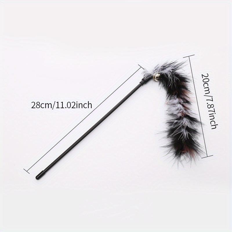 Interactive Plush Cat Teaser Stick Toy
