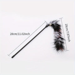 Interactive Plush Cat Teaser Stick Toy