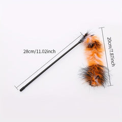 Interactive Plush Cat Teaser Stick Toy