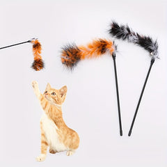 Interactive Plush Cat Teaser Stick Toy