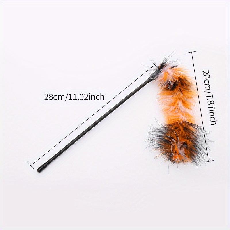 Interactive Plush Cat Teaser Stick Toy