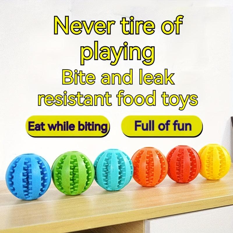 Interactive Dog Toy Rubber Chew Ball with Food Dispenser