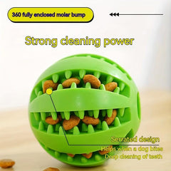 Interactive Dog Toy Rubber Chew Ball with Food Dispenser