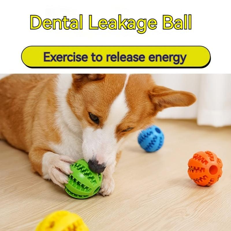 Interactive Dog Toy Rubber Chew Ball with Food Dispenser