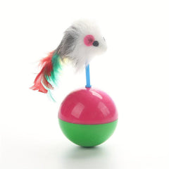 Interactive Cat Toy Feather Plush Mouse Wobbly Ball