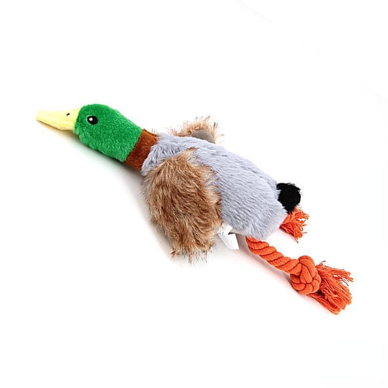 Plush Duck Squeak Dog Toy with Rope - Cleaning Tooth Chew Toy