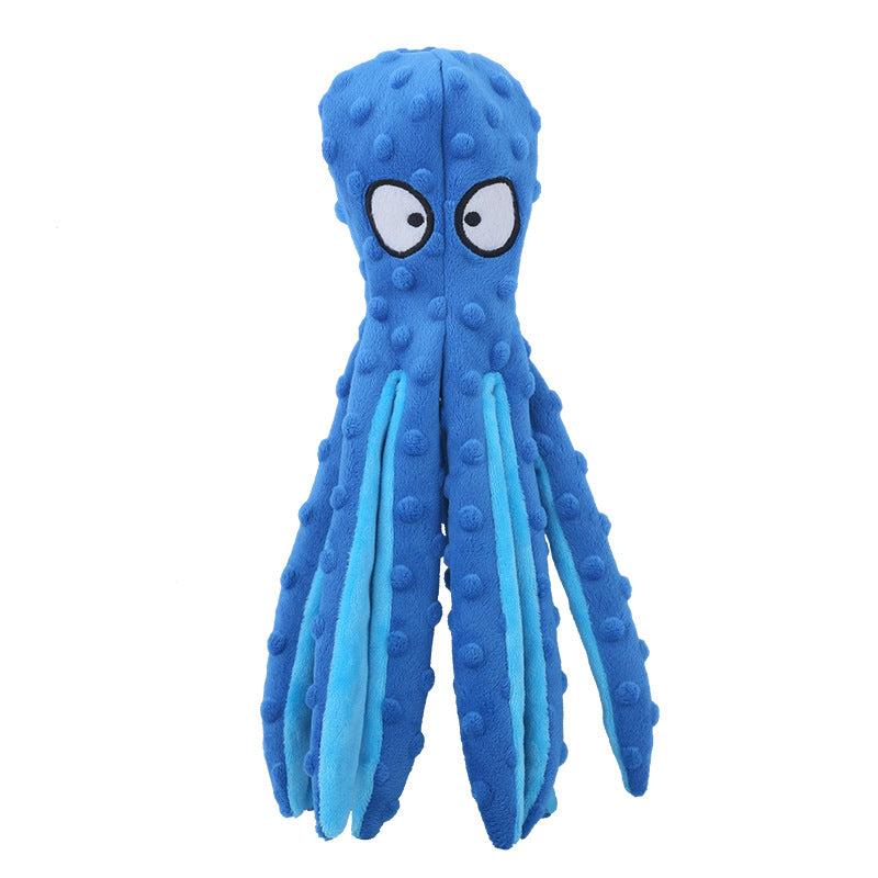 Interactive Plush Octopus Dog Toy Squeaky Bite-Resistant