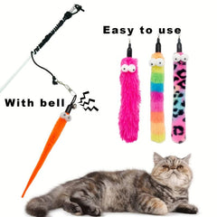9pcs Interactive Cat Toy with Feather and Bell - Kitten Teasing Set