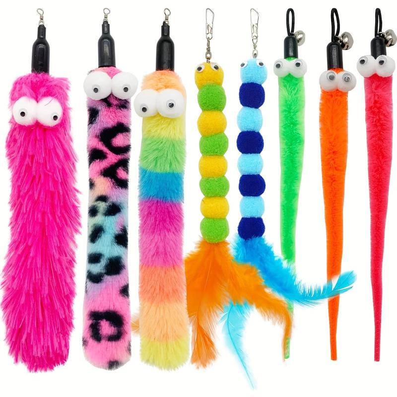 9pcs Interactive Cat Toy with Feather and Bell - Kitten Teasing Set