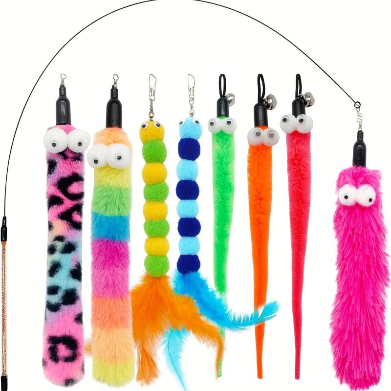 9pcs Interactive Cat Toy with Feather and Bell - Kitten Teasing Set