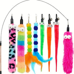 9pcs Interactive Cat Toy with Feather and Bell - Kitten Teasing Set
