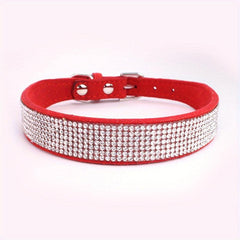 Sparkling Rhinestone Dog Collar Soft Leather Pet Puppy Collar