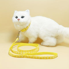 Adjustable Cat Collar With Bell Walking Dog Rope Multicolor