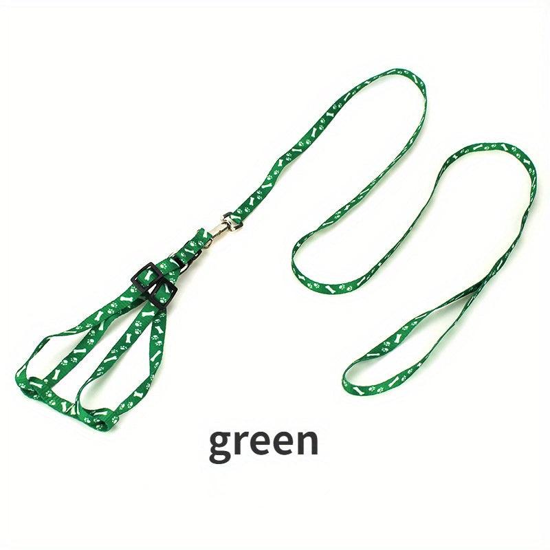 Cute Dog Necklace with Paw Print Nylon Neck Strap for Comfort