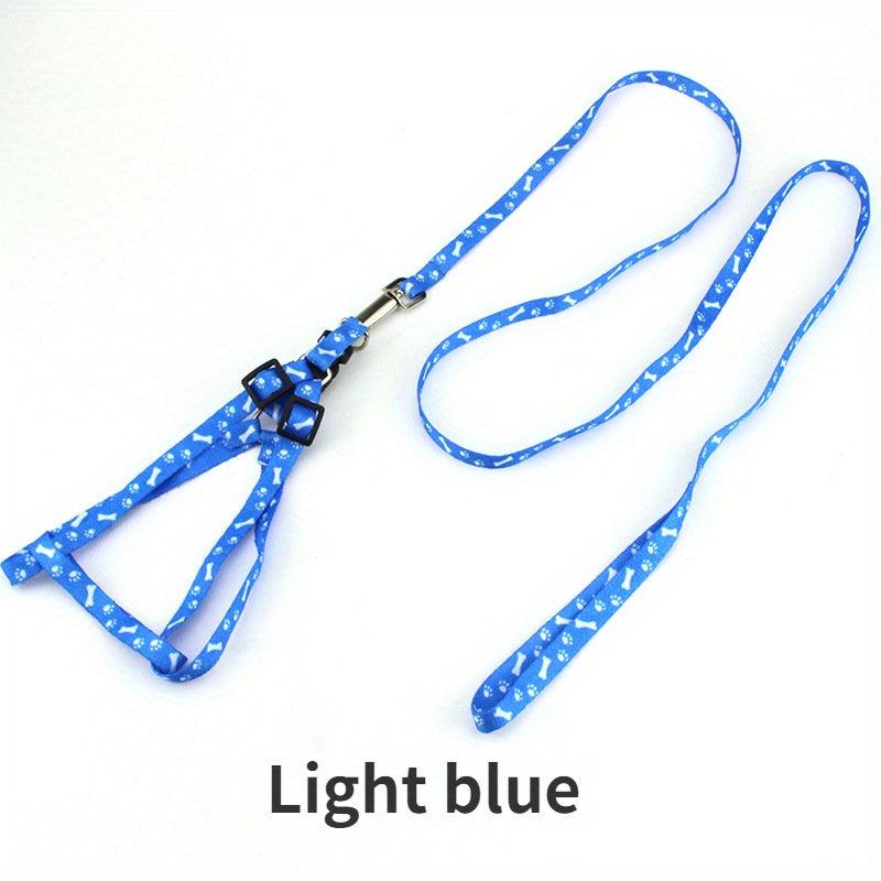 Cute Dog Necklace with Paw Print Nylon Neck Strap for Comfort
