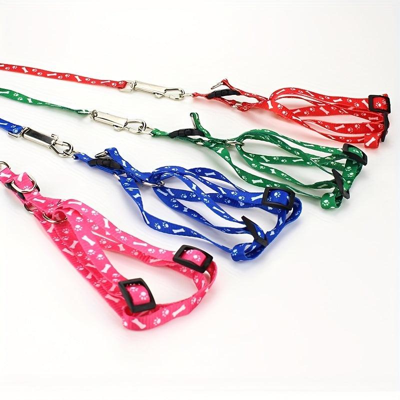 Cute Dog Necklace with Paw Print Nylon Neck Strap for Comfort