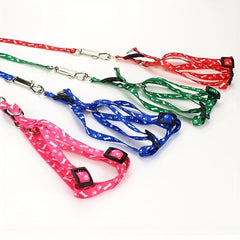 Cute Dog Necklace with Paw Print Nylon Neck Strap for Comfort