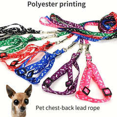 Cute Dog Necklace with Paw Print Nylon Neck Strap for Comfort