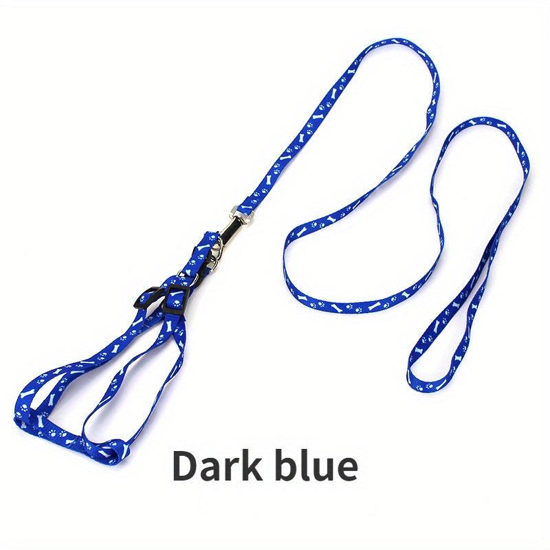 Cute Dog Necklace with Paw Print Nylon Neck Strap for Comfort