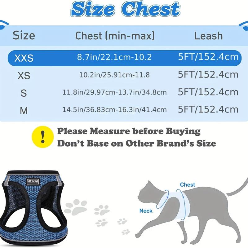 Escape Proof Cat Harness and Leash Set for Safe Walking