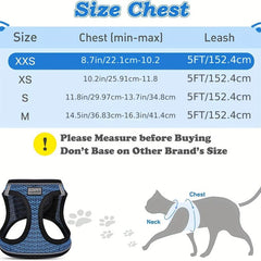 Escape Proof Cat Harness and Leash Set for Safe Walking