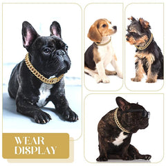 Diamondoid Dog Collar with Secure Metal Chain & Buckle