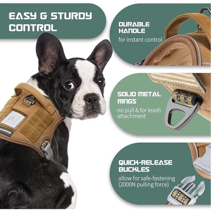 Reflective Tactical Dog Harness for Small, Medium & Large Dogs