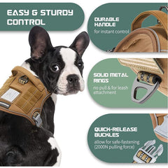 Reflective Tactical Dog Harness for Small, Medium & Large Dogs