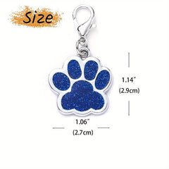Custom Paw Print Dog Tag - Engraved Name ID Tag for Collar