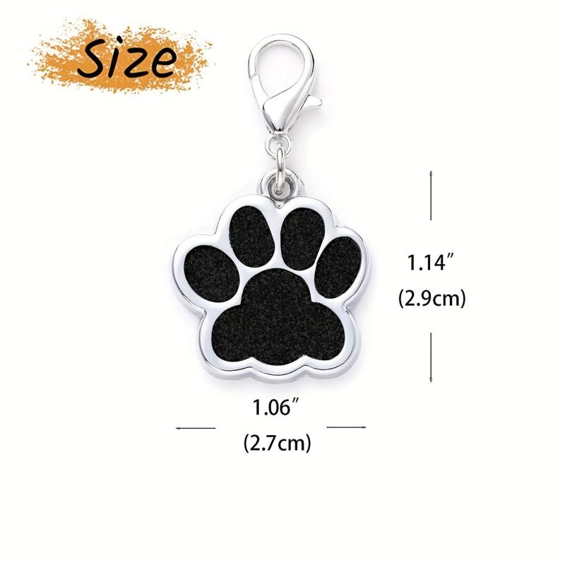 Custom Paw Print Dog Tag - Engraved Name ID Tag for Collar