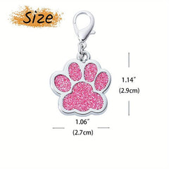 Custom Paw Print Dog Tag - Engraved Name ID Tag for Collar