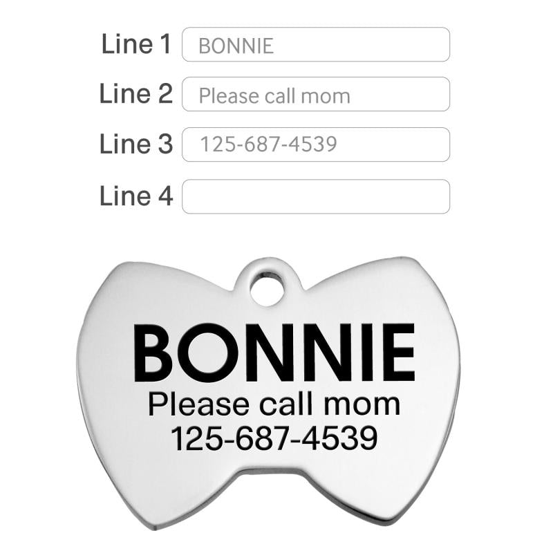 Personalized Stainless Steel Pet ID Tag - Double Sided Engraving